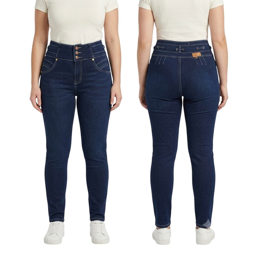 Mitzi Michel Skinny Jeans Denim 3 Button High Rise Dark Indigo Women's Size 11